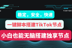 2024年最新教程,一键搭建三种协议TikTok节点,稳定,安全,快速,小白也能无脑搭建TiKTok独享节点